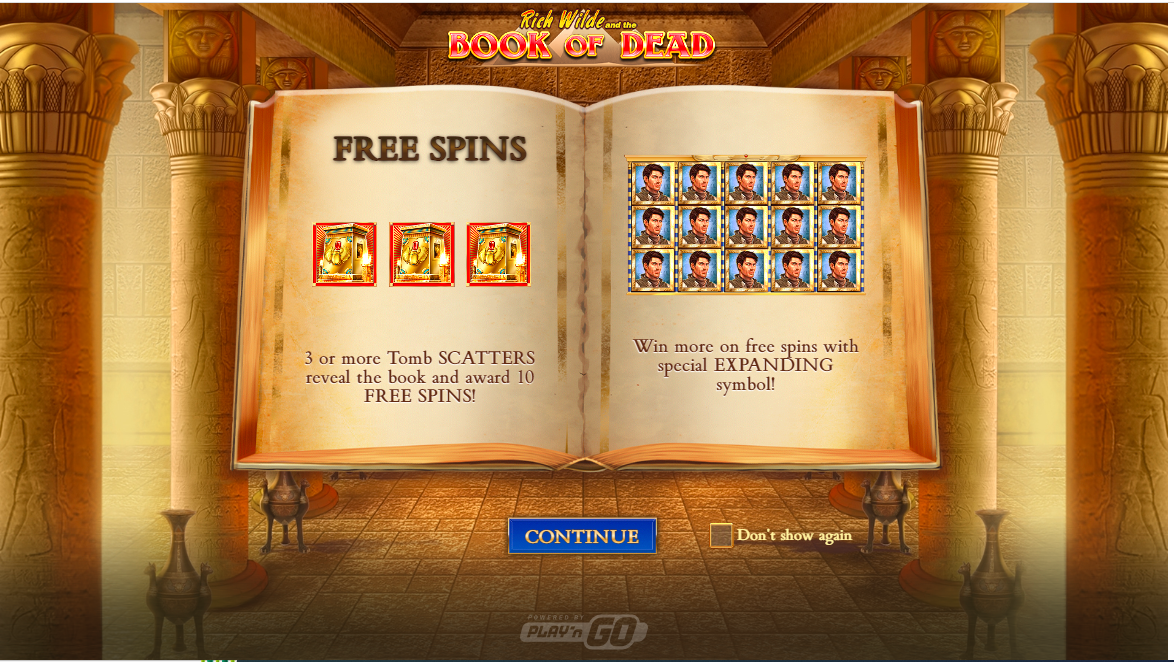 Book of Dead — Play'n GO, RTP 96.21%